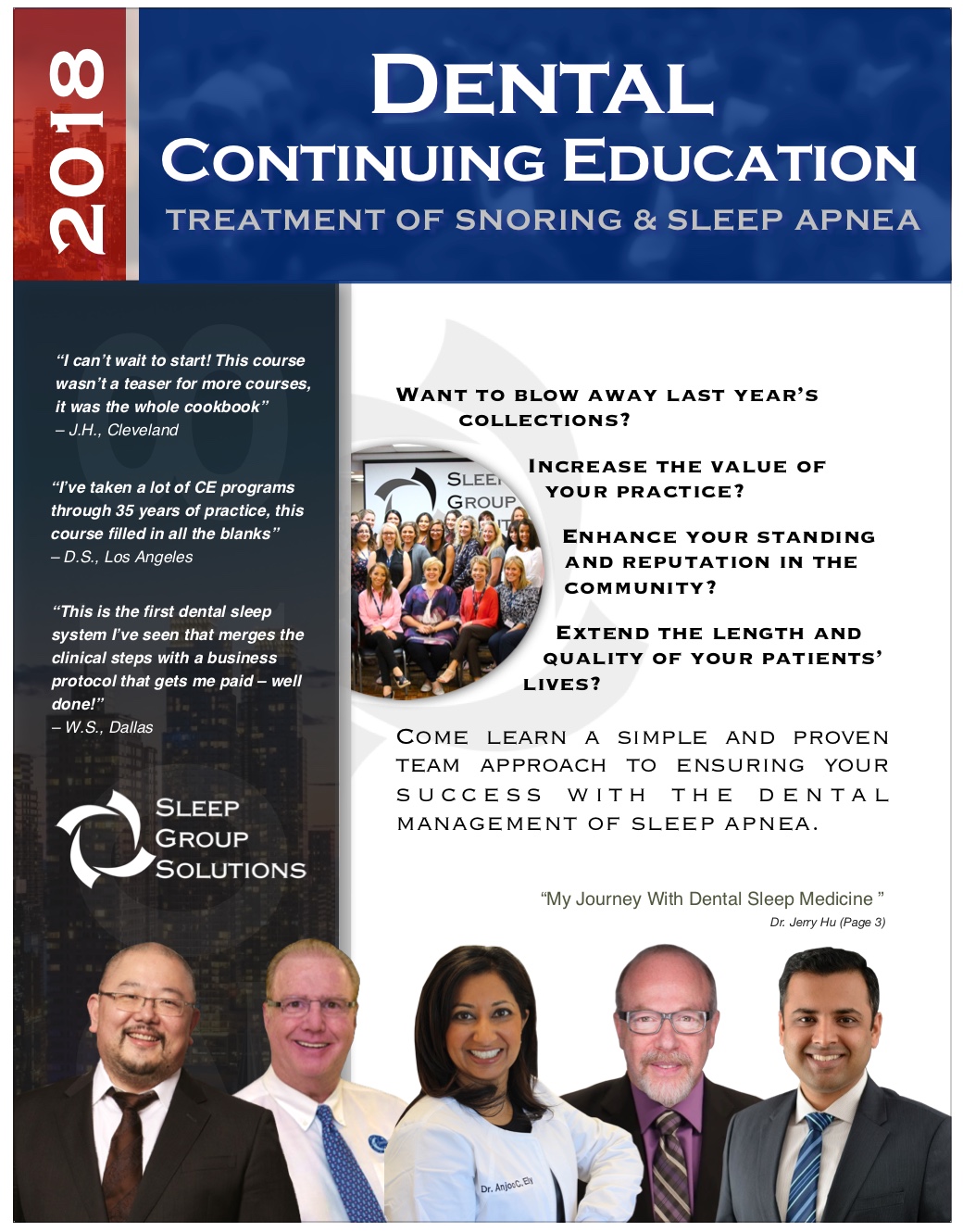 2018 SGS Dental Continuing Education Booklet Sleep Group Solutions